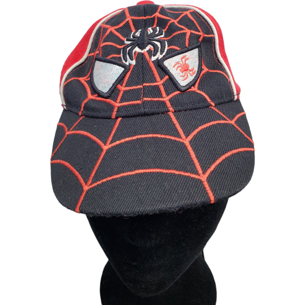 Caps Spiderman Baseball Cap Boy Black Red 100% Acrylic‎ Adjustable Hook & Loop